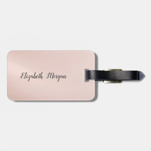 エレガントトレンディーガーリー、ロータスシルバーグリッター《写真》ぼけ味 ラゲッジタグ (裏面横)