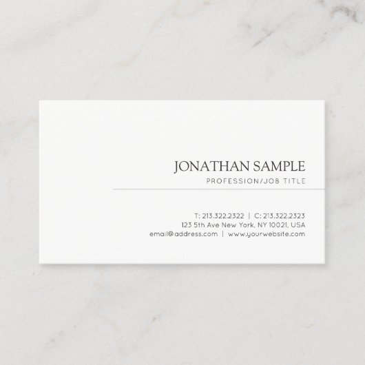 エレガントトレンディークリーングラフィックデザインプモダンラン 名刺 (正面)