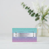 エレガントトレンディーグラデーショングリッターストライプ、フレーム 名刺 (スタンド正面)