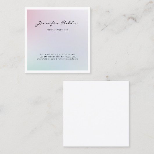 エレガントトレンディーシモダンックデザインプロフェッショナル スクエア名刺 (正面/裏面)