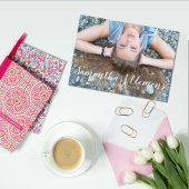 エレガントトレンディースクリプト写真の卒業 招待状