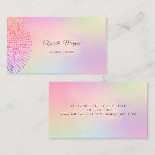 エレガントトレンディースタイリッシュプロフェッショナル点 名刺 (正面/裏面)