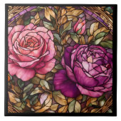 エレガントトレンディーステンドグラスバラコレクション タイル (正面)