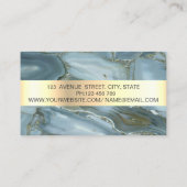 エレガントトレンディーストライプ金ゴールドフレーム、大理石 名刺 (裏面)