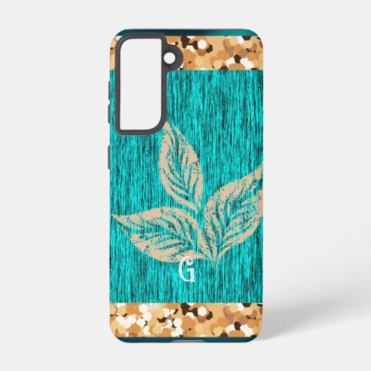 エレガントトレンディーティール（緑がかった色） SAMSUNG GALAXYケース (裏面)