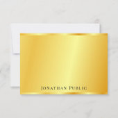 エレガントトレンディーフェイク金ゴールドパーソナライズされたテンプレート ノートカード (正面)
