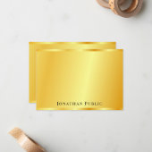 エレガントトレンディーフェイク金ゴールドパーソナライズされたテンプレート ノートカード (正面/裏面インサイチュ)