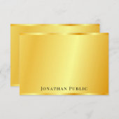 エレガントトレンディーフェイク金ゴールドパーソナライズされたテンプレート ノートカード (正面/裏面)