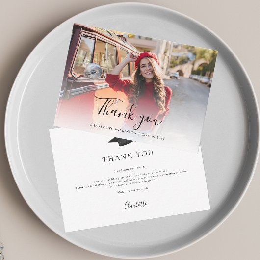 エレガントトレンディーフォトスクリプト卒業2025 ノートカード