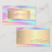 エレガントトレンディーフレームホログラフィカラフルック 割引カード (正面/裏面)