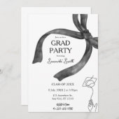 エレガントトレンディーブスタイリッシュラウド卒業 招待状 (正面/裏面)