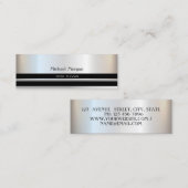 エレガントトレンディープロフェッショナル，銀ストライプの, スキニー名刺 (正面/裏面)