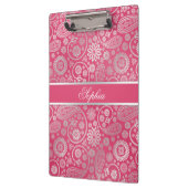 エレガントトレンディーペイズリー花柄イラストレーション クリップボード (左)