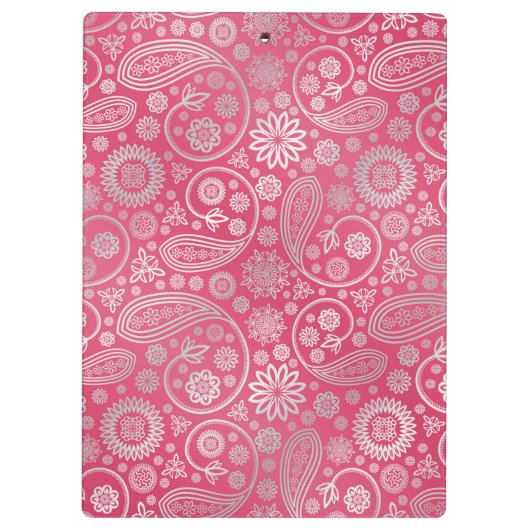 エレガントトレンディーペイズリー花柄イラストレーション クリップボード (裏面)