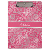 エレガントトレンディーペイズリー花柄イラストレーション クリップボード (正面)