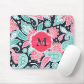 エレガントトレンディーペイズリー花柄イラストレーション マウスパッド (マウス)