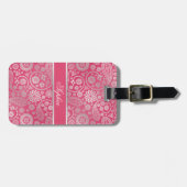 エレガントトレンディーペイズリー花柄イラストレーション ラゲッジタグ (正面横)