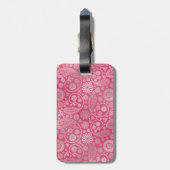 エレガントトレンディーペイズリー花柄イラストレーション ラゲッジタグ (裏面縦)
