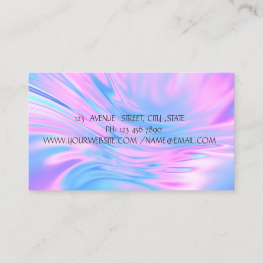 エレガントトレンディーホログラフィストライプック金ゴールド、Lotus 名刺 (裏面)