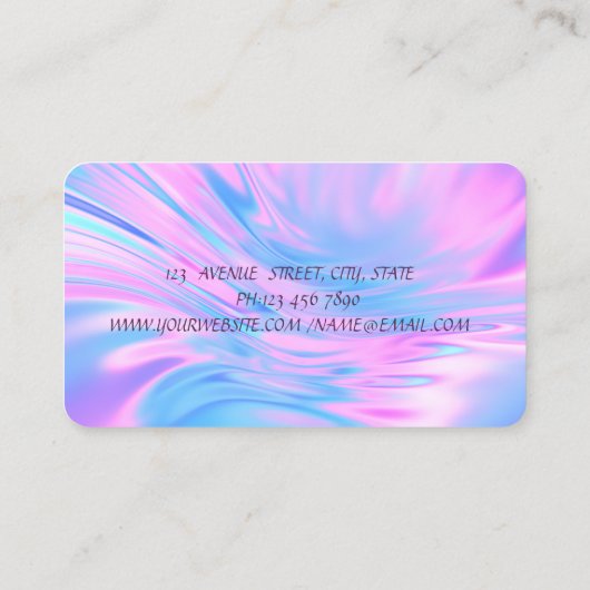 エレガントトレンディーホログラフィックインスタグラムソーシャルメディア 名刺 (裏面)