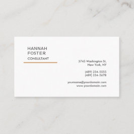 エレガントトレンディーホワイトコンサルタントマネージャ 名刺