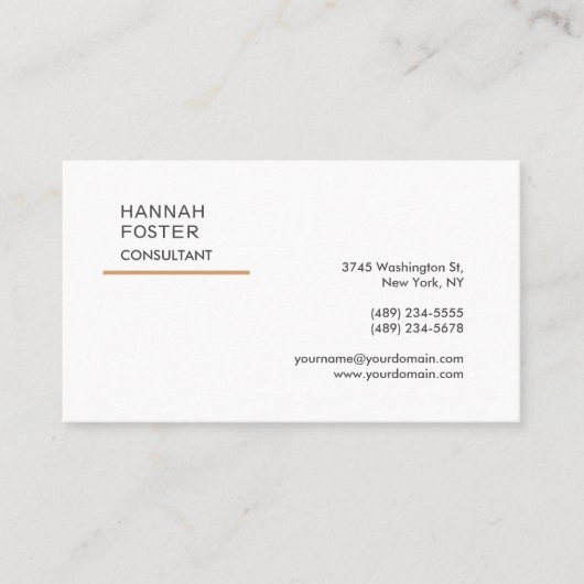 エレガントトレンディーホワイトコンサルタントマネージャ 名刺 (正面)