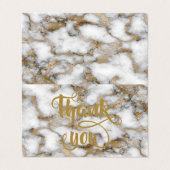 エレガントトレンディーホワイト金ゴールドマーブルサンキューカード 名刺 (外部フラット)