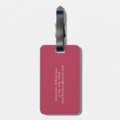 エレガントトレンディーマゼンタスクリプト名パーソナライズされた ラゲッジタグ (裏面縦)