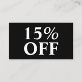 エレガントトレンディーミニマリスト黒モダン 割引カード (正面)