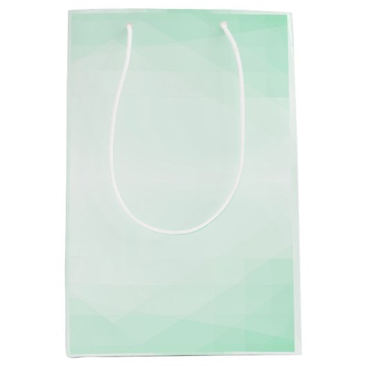 エレガントトレンディーミントグリーンカラーモダンテンプレート ミディアムペーパーバッグ (正面)