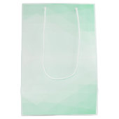 エレガントトレンディーミントグリーンカラーモダンテンプレート ミディアムペーパーバッグ (裏面)