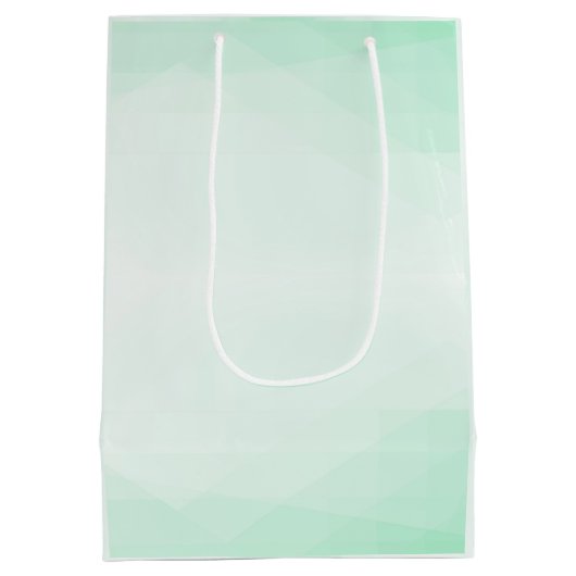 エレガントトレンディーミントグリーンカラーモダンテンプレート ミディアムペーパーバッグ (裏面)