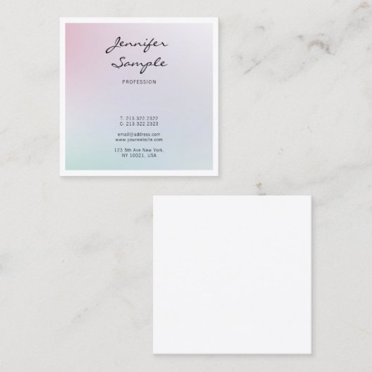 エレガントトレンディーモダンクリエイティブデザインプロフェッショナル スクエア名刺 (正面/裏面)