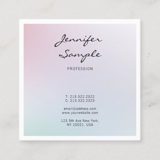 エレガントトレンディーモダンクリエイティブデザインプロフェッショナル スクエア名刺 (正面)