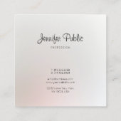 エレガントトレンディーモダンクリエイティブプレーンプロフェッショナル スクエア名刺 (裏面)