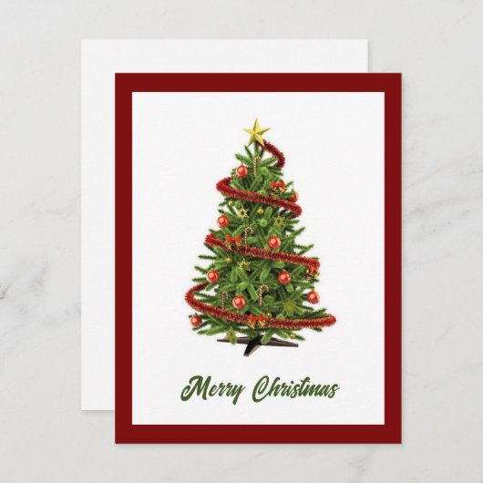 エレガントトレンディーモダンクリスマスツリー非写真 シーズンカード (正面/裏面)