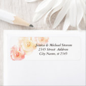 エレガントトレンディーモダンシックなロマンチックなバラ結婚ズ ラベル (インサイチュ)