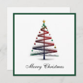 エレガントトレンディーモダンシンプルクリスマスツリー シーズンカード (正面/裏面)
