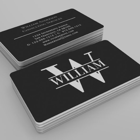 エレガントトレンディーモダンシンプルモノグラムパーソナライズされた 名刺