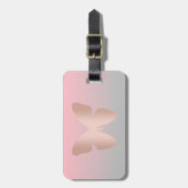 エレガントトレンディーモダンバラ金ゴールド ラゲッジタグ (正面縦)