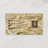 エレガントトレンディーモノグラムガーリー金ゴールドサチングリッター 名刺 (正面)