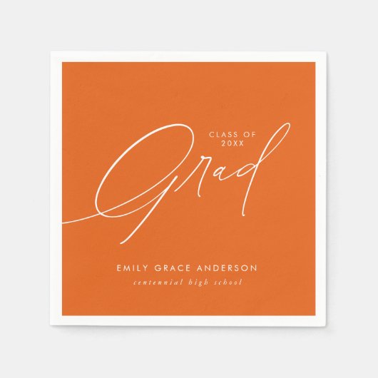 エレガントトレンディー書道台本の卒業 スタンダードカクテルナプキン (正面)