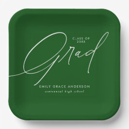 エレガントトレンディー書道台本の卒業 ペーパープレート