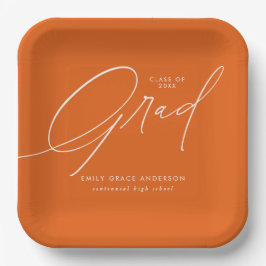 エレガントトレンディー書道台本の卒業 ペーパープレート