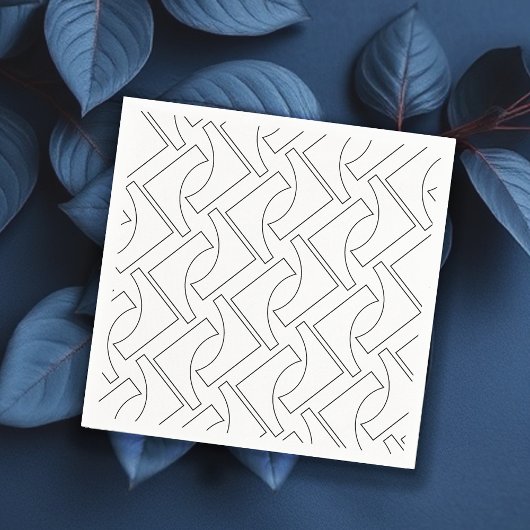 エレガントトレンディー白黒の幾何学的パターン スタンダードカクテルナプキン