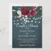 エレガントトレンディー素朴な冬のフローラカップルのシャワー 招待状 (正面)