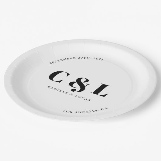 エレガントトレンディー結婚の ペーパープレート (アングル)