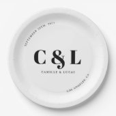 エレガントトレンディー結婚の ペーパープレート (正面)