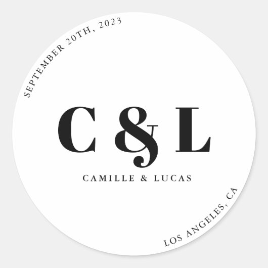 エレガントトレンディー結婚の ラウンドシール (正面)