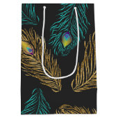 エレガントトレンディー羽毛 ミディアムペーパーバッグ (裏面)